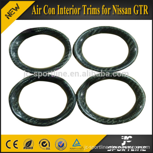4pcs/set Carbon Fiber Air Con Surround Interior Trims for Nissa n R35 GT-R 09-15